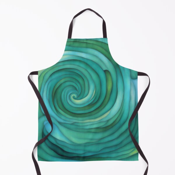 Item preview, Emerald and kelly green abstract spiral pattern designed and sold by patterncrow.