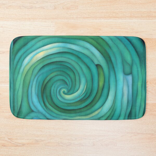 Item preview, Emerald and kelly green abstract spiral pattern designed and sold by patterncrow.