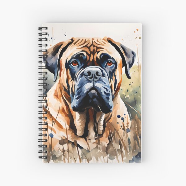 Bullmastiff - Modern Watercolour-style Dog Breed Portraits Spiral Notebook
