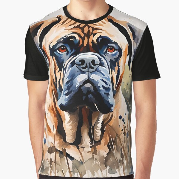 Bullmastiff - Modern Watercolour-style Dog Breed Portraits Graphic T-Shirt