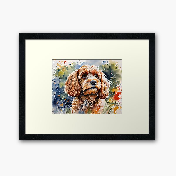 Item preview, Cavapoo - Modern Watercolour-style Pet Dog Breed Portrait designed and sold by Country-Artist.