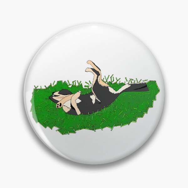 Item preview, Chihuahua Mix Having Springtime Fun Rolling in Grass Die Cut designed and sold by JoyousArt4u.
