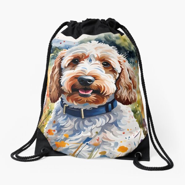 Cockapoo - Modern Watercolour-style Dog Breed Pet Portrait Drawstring Bag