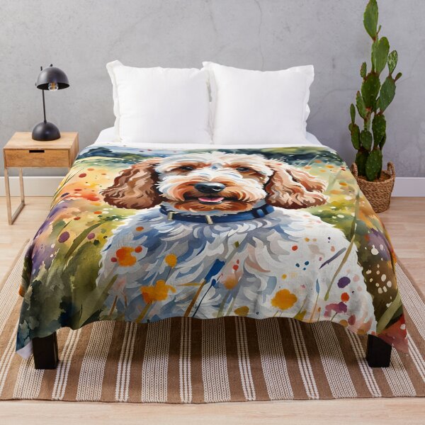 Cockapoo - Modern Watercolour-style Dog Breed Pet Portrait Throw Blanket