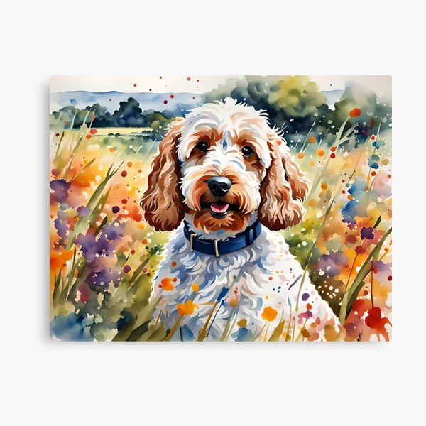 Cockapoo - Modern Watercolour-style Dog Breed Pet Portrait Canvas Print