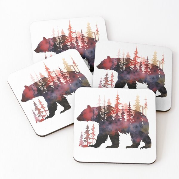 Item preview, Colorful Bear Silhouette painting  designed and sold by WildShadows.
