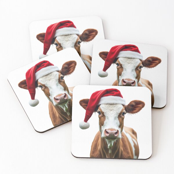 Item preview, Funny Cow Wearing Christmas Hat designed and sold by LazyOwlStore.