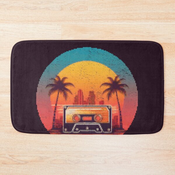 Item preview, Retro sunset palm city cassette tape 80s vaporwave designed and sold by analogsandpixel.