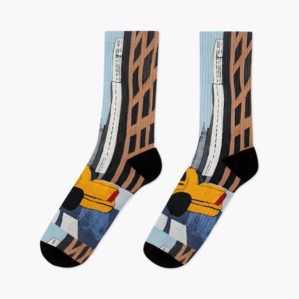 Item preview, Iconic New York City Taxi Art - Yellow Cab Crossing Through Urban Cityscape with Tall Skyscrapers designed and sold by OlfactoART Studio.