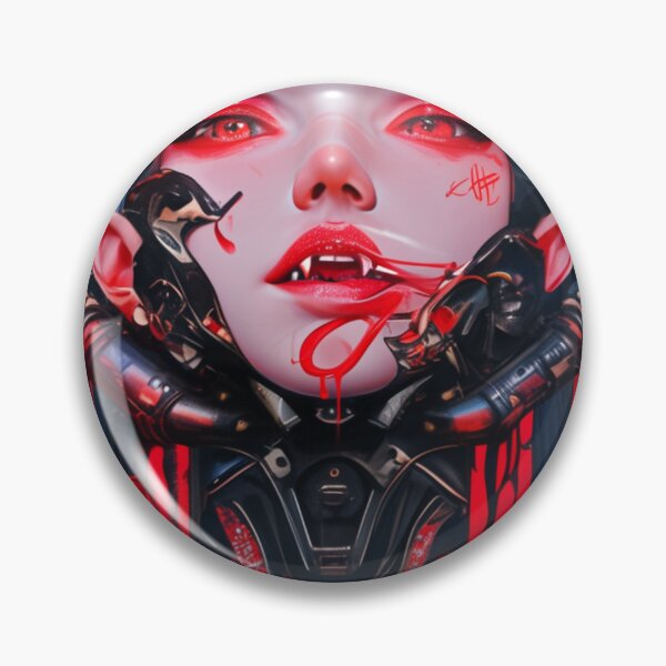 Item preview, Goth Vampire Girl Cyberpunk Cybergoth Darkwave Darksynth Vampire designed and sold by Nightarcade.