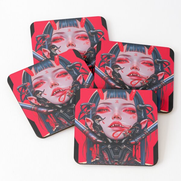 Item preview, Goth Vampire Girl Cyberpunk Cybergoth Darkwave Darksynth Vampire designed and sold by Nightarcade.