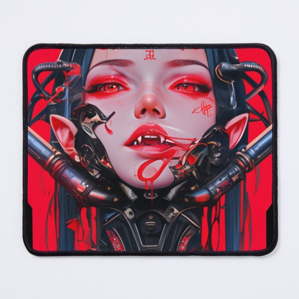 Item preview, Goth Vampire Girl Cyberpunk Cybergoth Darkwave Darksynth Vampire designed and sold by Nightarcade.