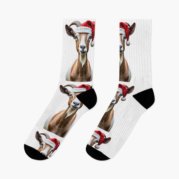 Item preview, Funny Goat Wearing Christmas Hat designed and sold by LazyOwlStore.