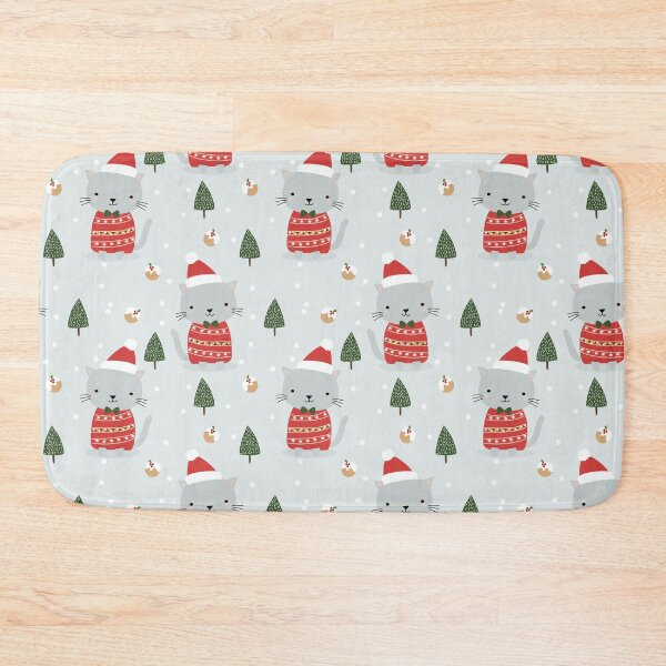 Item preview, Chirstmas Cute cat seamless pattern designed and sold by ayshatazin.