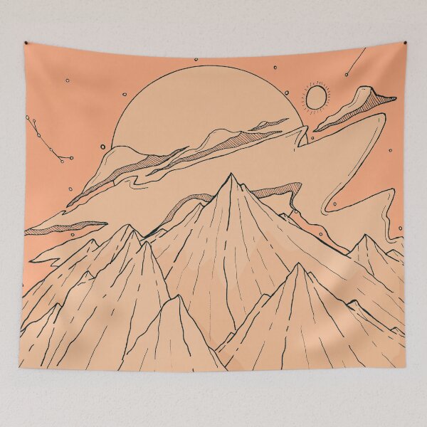 Item preview, Peach cloud peaks  designed and sold by Swadeillustrations.