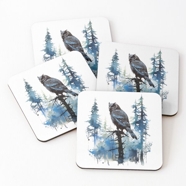 Item preview, Colorful Owl Silhouette painting designed and sold by WildShadows.