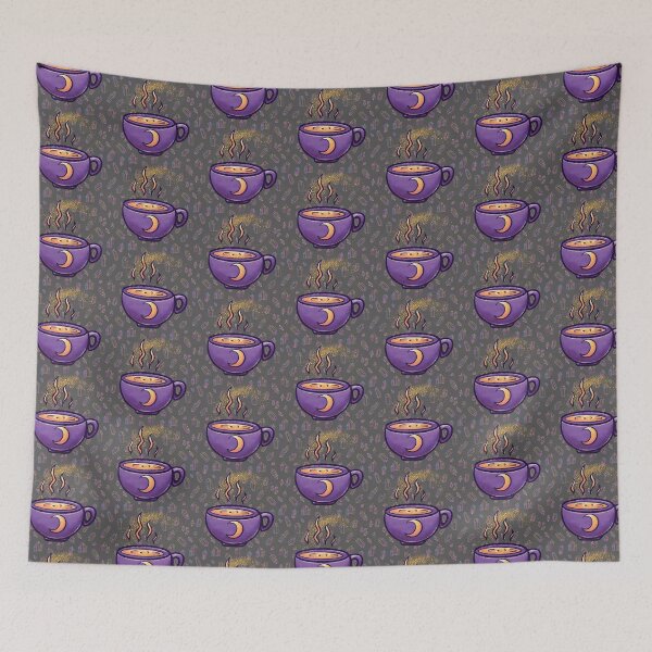 Item preview, Magical Coffee Crescent Moon Cup and Crystals  designed and sold by WildWoodlandWitch.