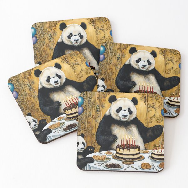 Item preview, happy birthday, panda with cake designed and sold by Mauswohn.