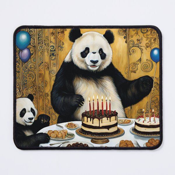 Item preview, happy birthday, panda with cake designed and sold by Mauswohn.