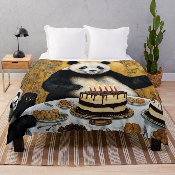 Item preview, happy birthday, panda with cake designed and sold by Mauswohn.