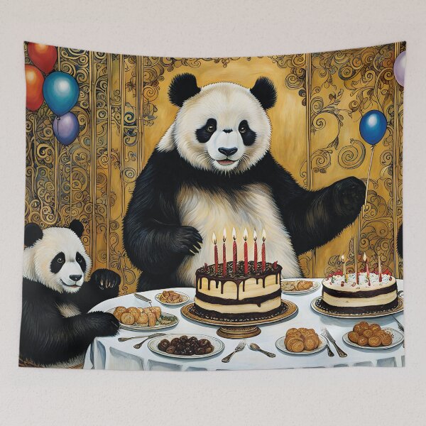 Item preview, happy birthday, panda with cake designed and sold by Mauswohn.