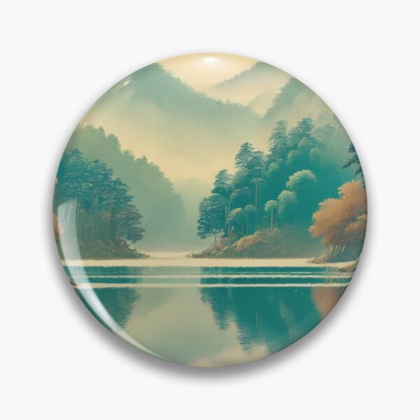 Item preview, Serenity at Gohi - A Contemporary Ukiyo-e Nature Landscape designed and sold by Kijiermono.
