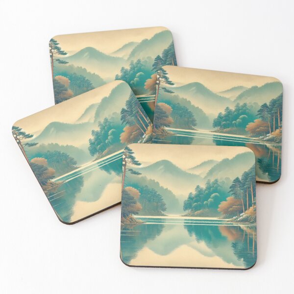Item preview, Serenity at Gohi - A Contemporary Ukiyo-e Nature Landscape designed and sold by Kijiermono.
