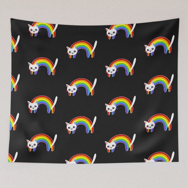 Item preview, Rainbow Cat designed and sold by Playful Strokes pom@pom.