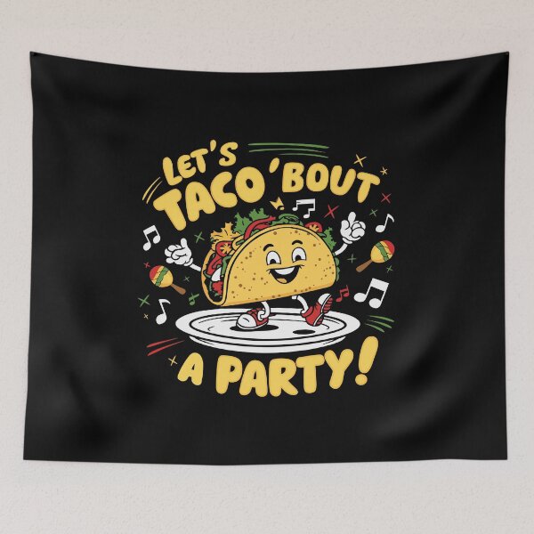 Item preview, Taco Party Fiesta Dancing Taco Cartoon with Festive Party Vibes designed and sold by w1ckerman.