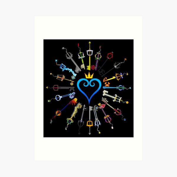 Kingdom Hearts Keyblades Art Print