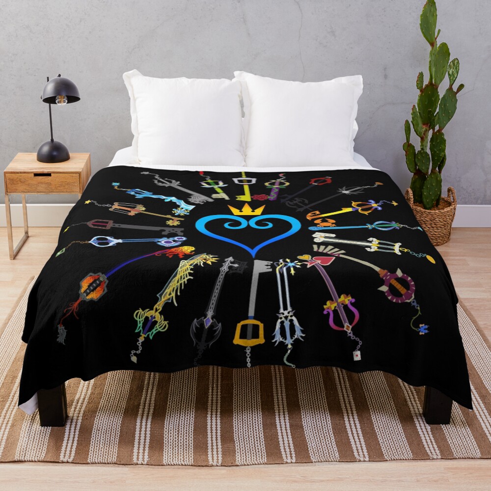 Kingdom Hearts Keyblades Throw Blanket