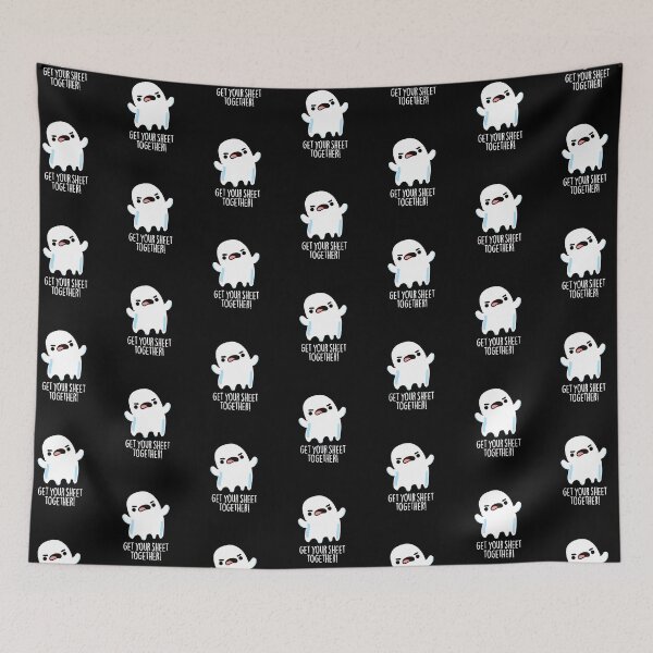 Item preview, Get Your Sheet Together Funny Ghost Pun (Dark BG) designed and sold by punnybone.