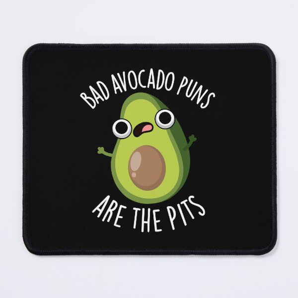 Item preview, Bad Avocado Puns Are The Pits Funny Fruit Pun (Dark BG) designed and sold by punnybone.