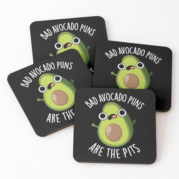 Item preview, Bad Avocado Puns Are The Pits Funny Fruit Pun (Dark BG) designed and sold by punnybone.