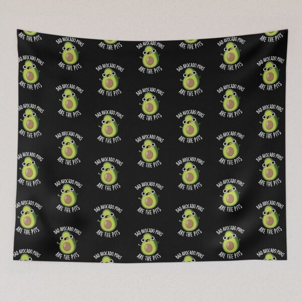 Item preview, Bad Avocado Puns Are The Pits Funny Fruit Pun (Dark BG) designed and sold by punnybone.
