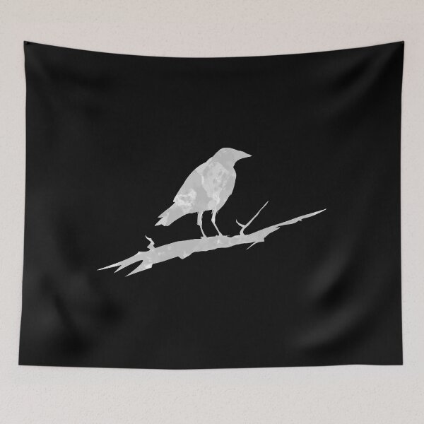 Item preview, Crow on branch (grey crow) designed and sold by LostintheLines.