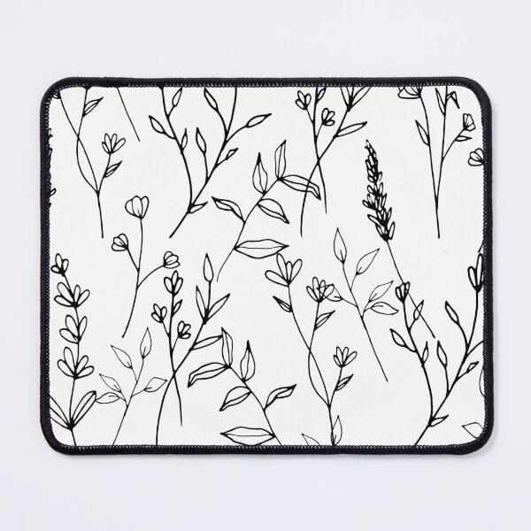 Item preview, Aesthetic floral, black and white pattern designed and sold by Abelievingheart.