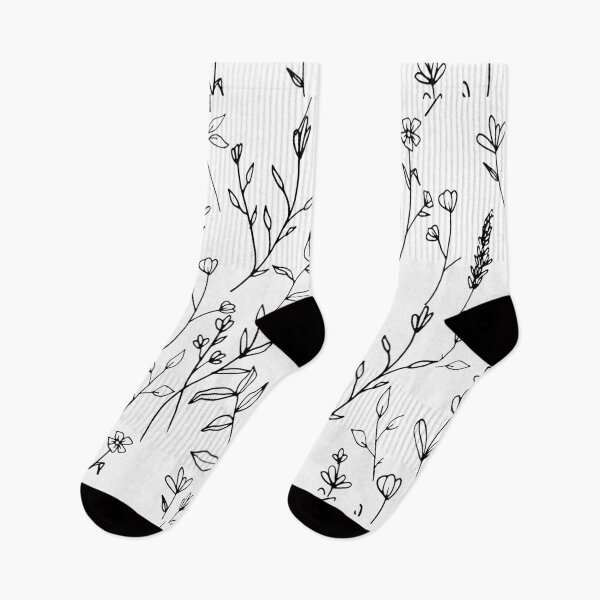 Item preview, Aesthetic floral, black and white pattern designed and sold by Abelievingheart.