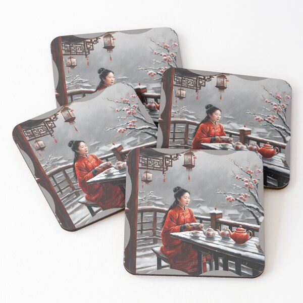 Item preview, Traditional Tea Ceremony in Snow Landscape designed and sold by Diclebaybas.