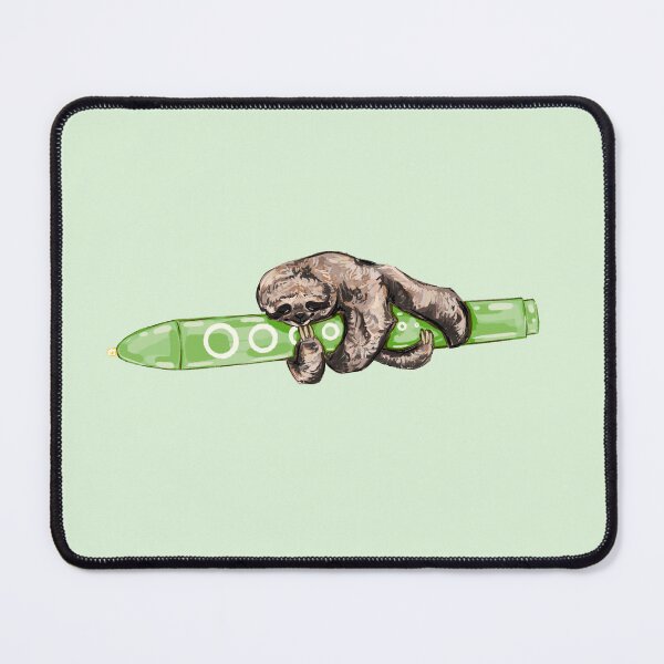 Item preview, Mini Sloth Holding a Green Penlight designed and sold by NurseLauraDraws.