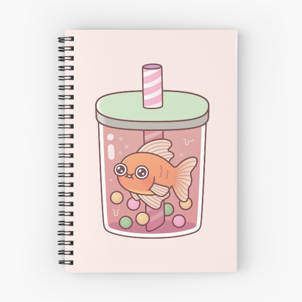Item preview, Cute Goldfish Swimming In Boba Tea designed and sold by rustydoodle.