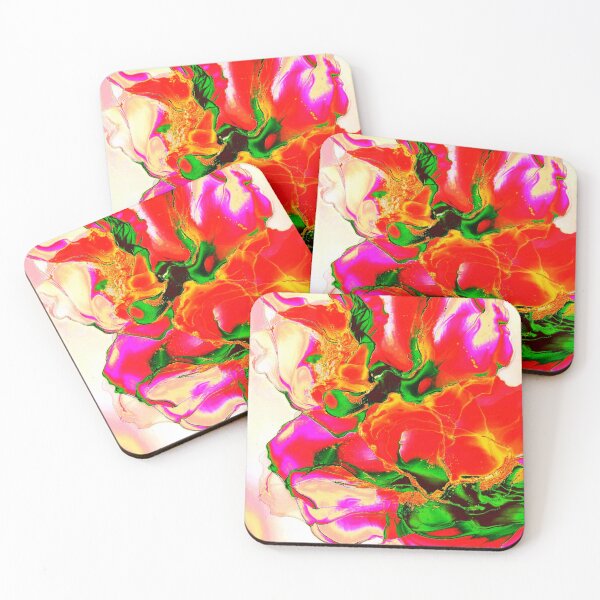 Item preview, Red, Green and Purple Flowy, Dreamy, Abstract Print designed and sold by larissa-myrie.