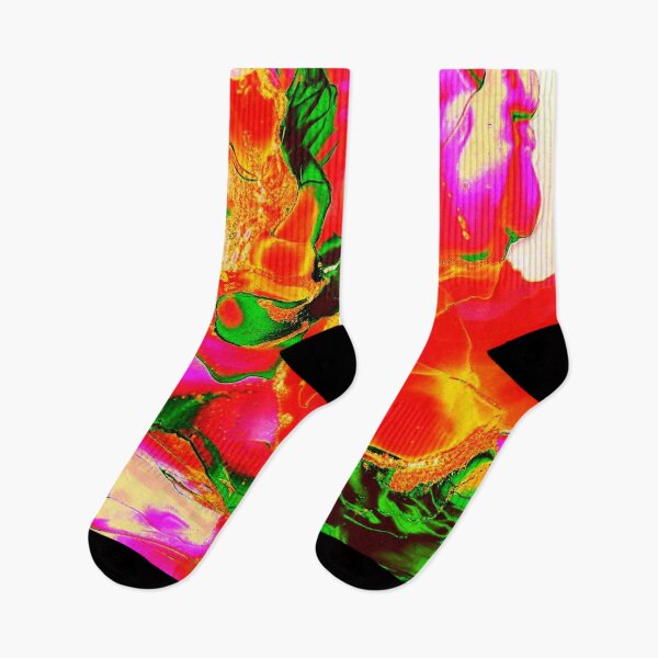 Item preview, Red, Green and Purple Flowy, Dreamy, Abstract Print designed and sold by larissa-myrie.