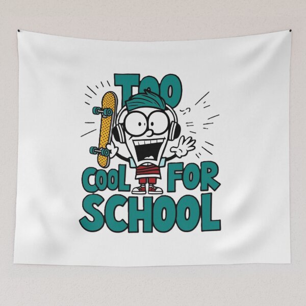 Item preview, Too Cool for School Skateboarder Design designed and sold by merve02shop.