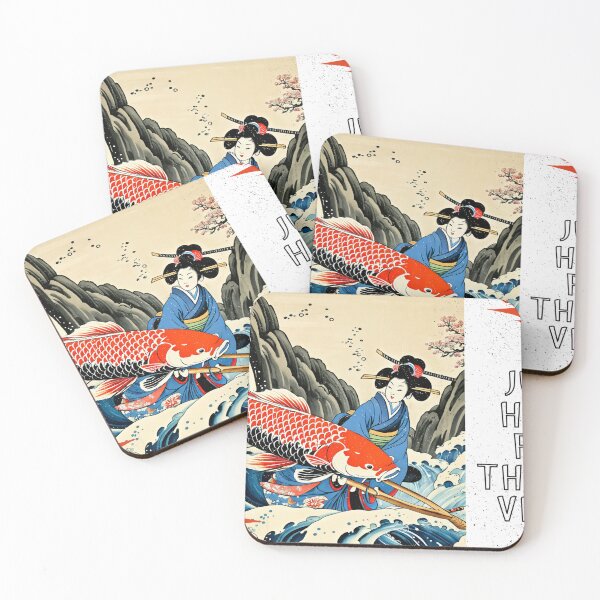 Item preview, Red Koi with Serene Geisha designed and sold by ZenaDesign.