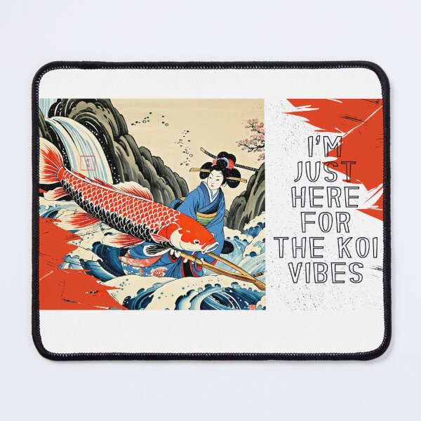 Item preview, Red Koi with Serene Geisha designed and sold by ZenaDesign.