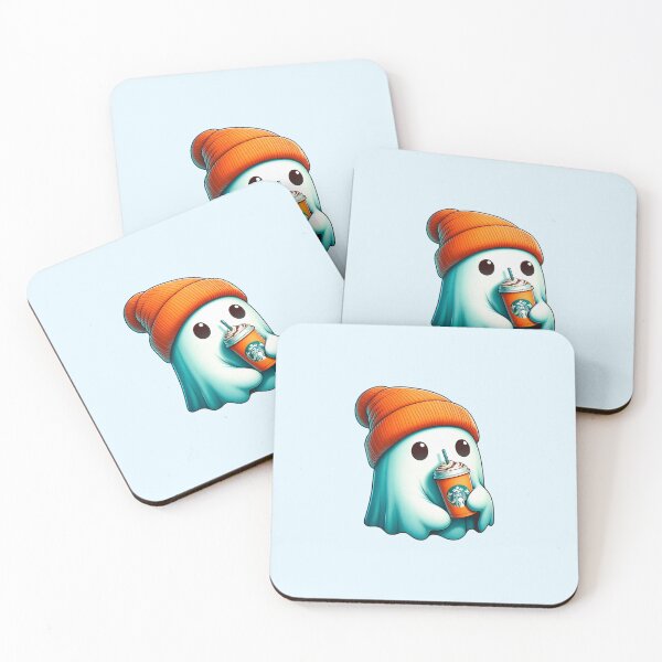 Item preview, Cute Sheet ghost with starbks coffee designed and sold by Halloween  Time.
