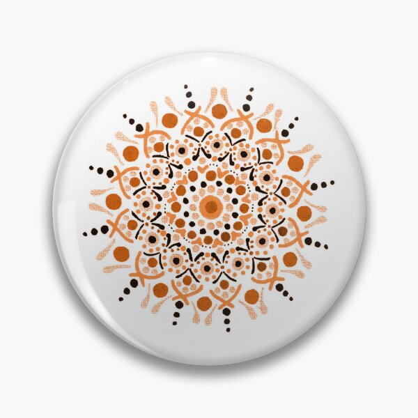 Item preview, Hand Painted Mandala Pattern - Orange designed and sold by SquareKeyStudio.