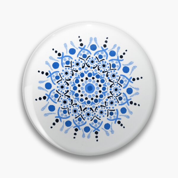 Item preview, Patrón de mandala pintado a mano - Azul designed and sold by SquareKeyStudio.