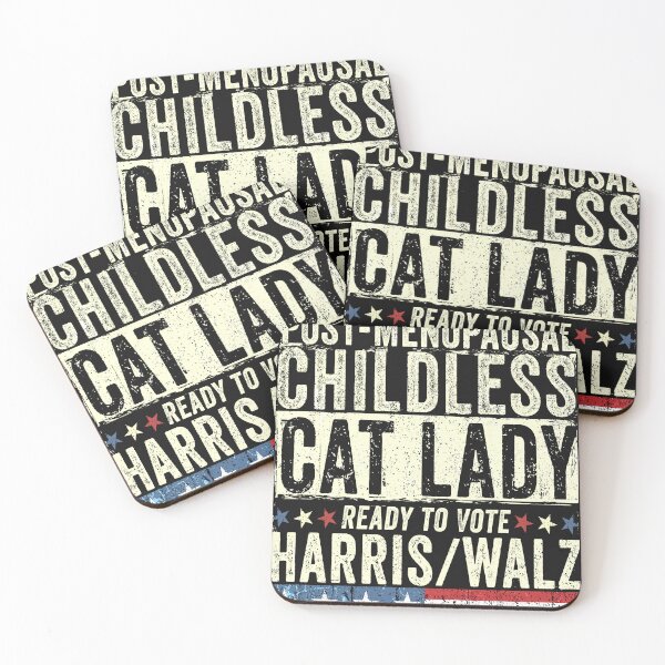 Item preview, Post-Menopausal Childless Cat Lady Ready to Vote Harris Walz designed and sold by MackenzieBin.